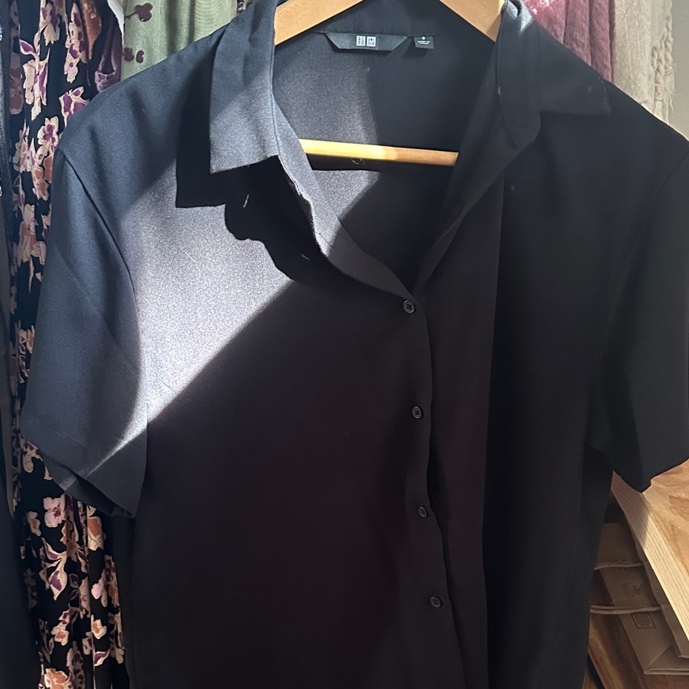 Uniqlo Charcoal Button-Up Shirt
